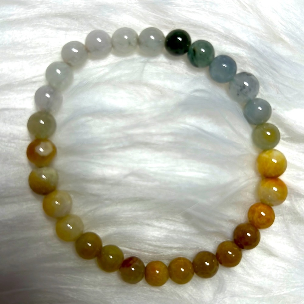 Free natural jade stretchy bracelet ombré bi-color with any purchase rare find!